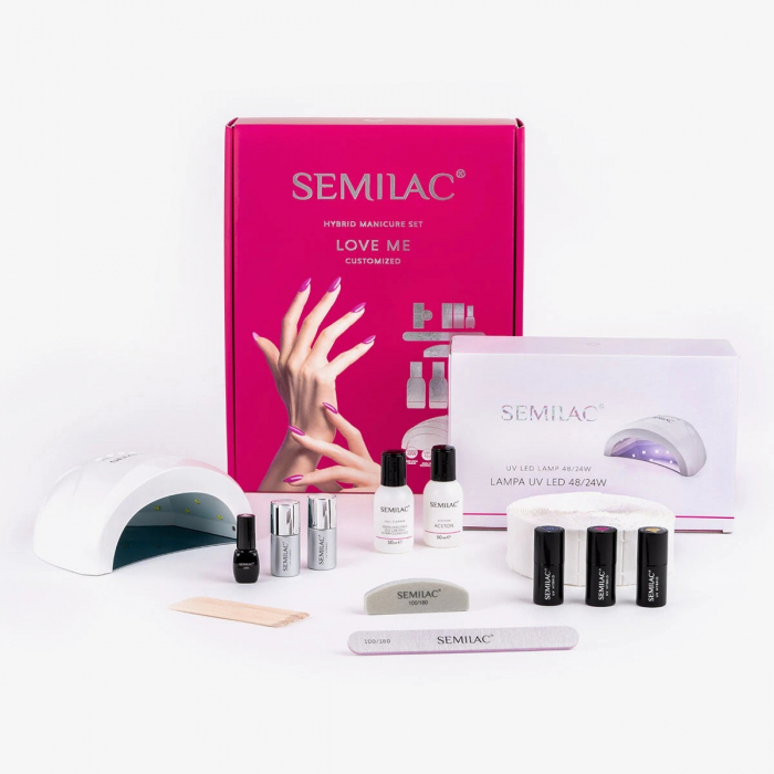 SEMILAC Manicure set Love Me with UV LED lamp